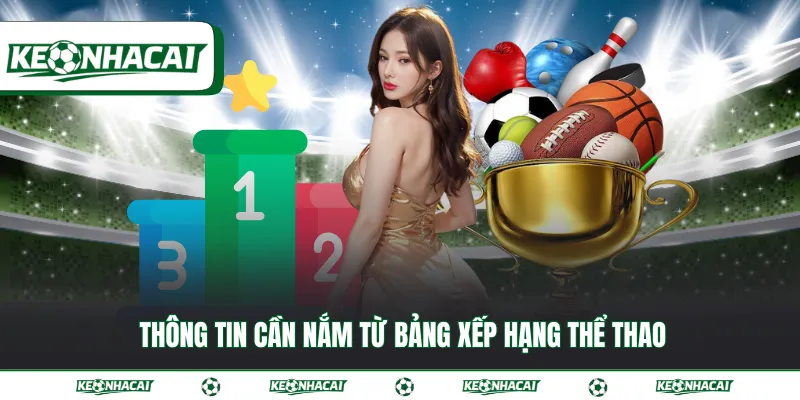 Bảng xếp hạng 2 Thông tin cần nắm từ bảng xếp hạng thể thao